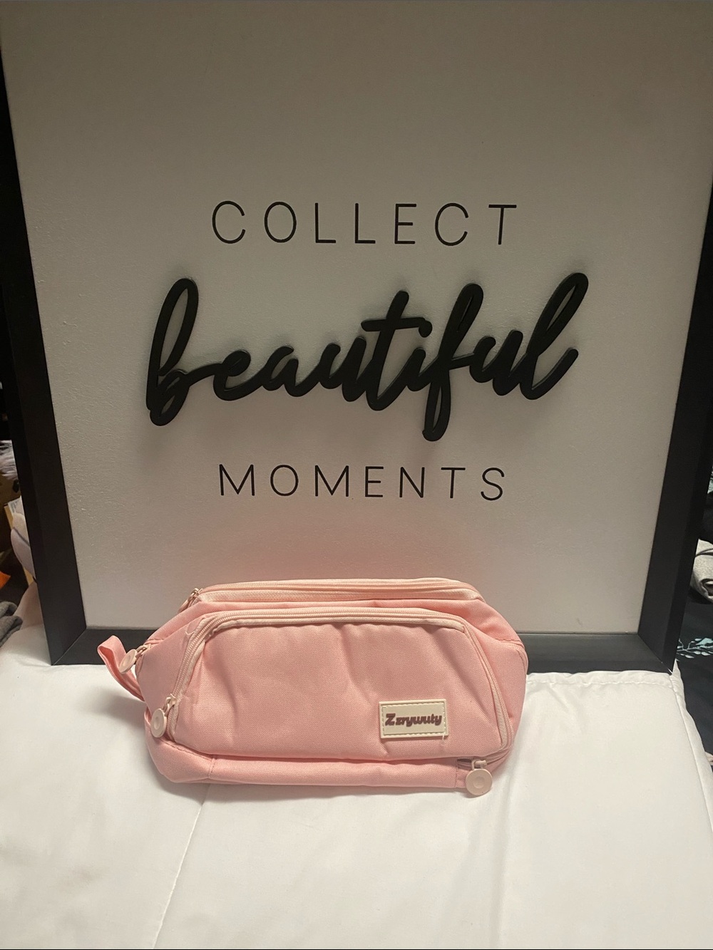 Pink Dual-Zip Cosmetic Pouch